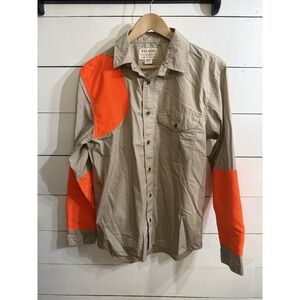 Filson Hunting‎ Shirt Men's Small Tan Orange High Visibility Button Down Pockets